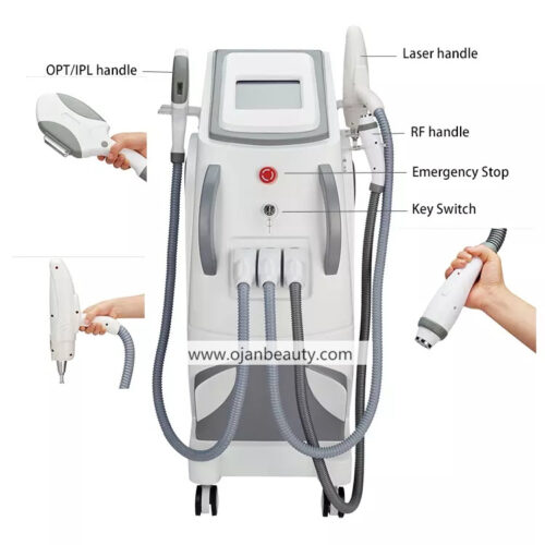3 in 1 Vertical professional three handles SHR OPT big spot size ipl laser hair removal machine