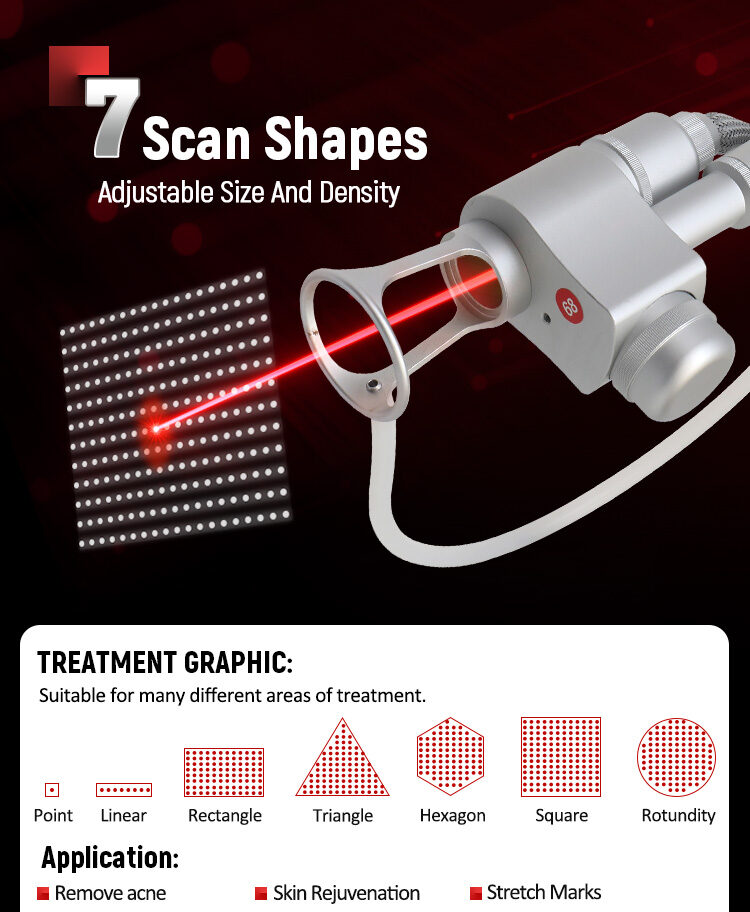 7 Scan Shapes Of CO2 Fractional Laser Skin Care Beauty Machine