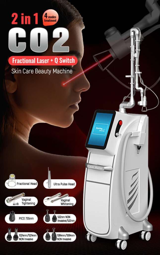 CO2 Fractional Laser & Q Switch Laser Skin Care Beauty Machine Professional Tattoo Removal & Skin Rejuvenation Equipment