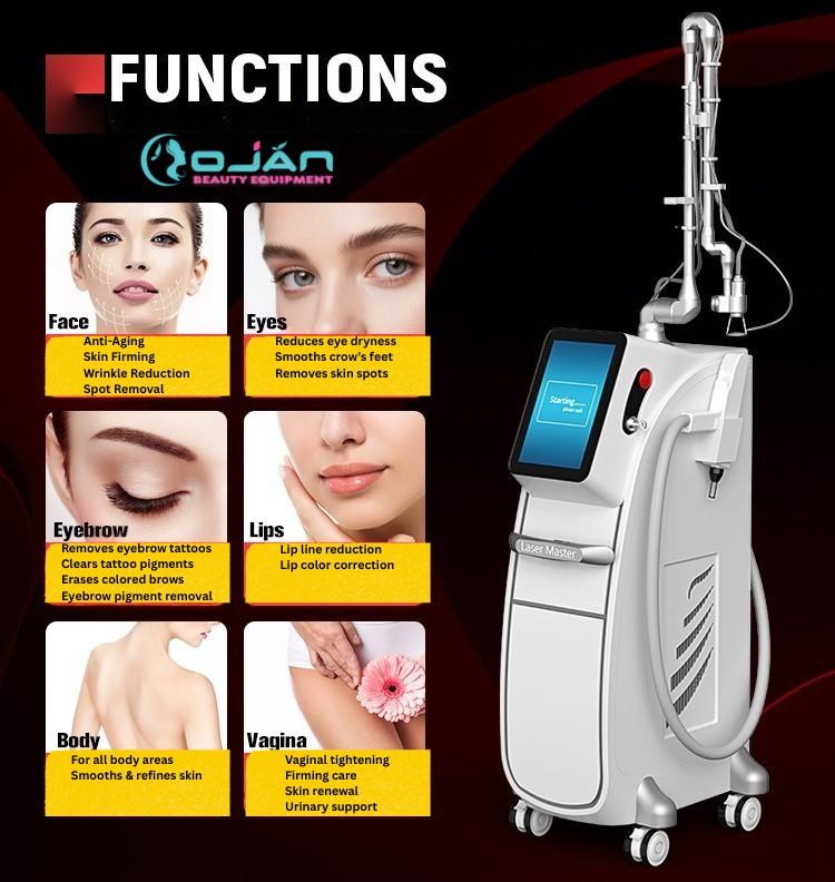 Functions Of 2 In 1 CO2 Fractional Laser & Q Switch Laser Skin Care Beauty Machine
